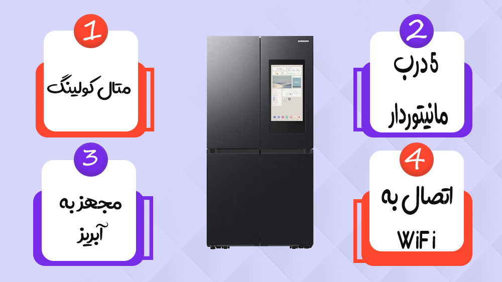 قیمت یخچال فریزر سامسونگ RF71 | یخچال Bespok ساید RF71