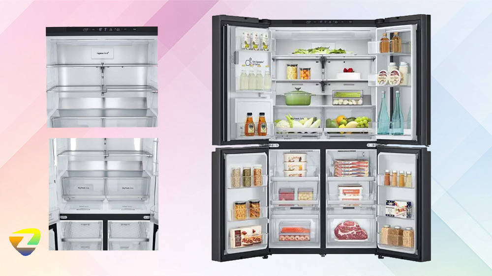 ظرفیت جادار یخچال فریزر ال جی X24
