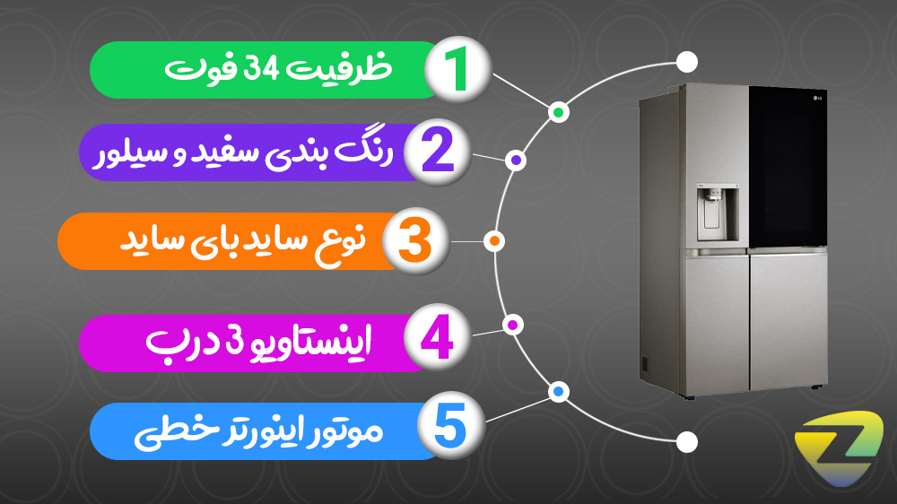 مشخصات یخچال فریزر ال جی X348