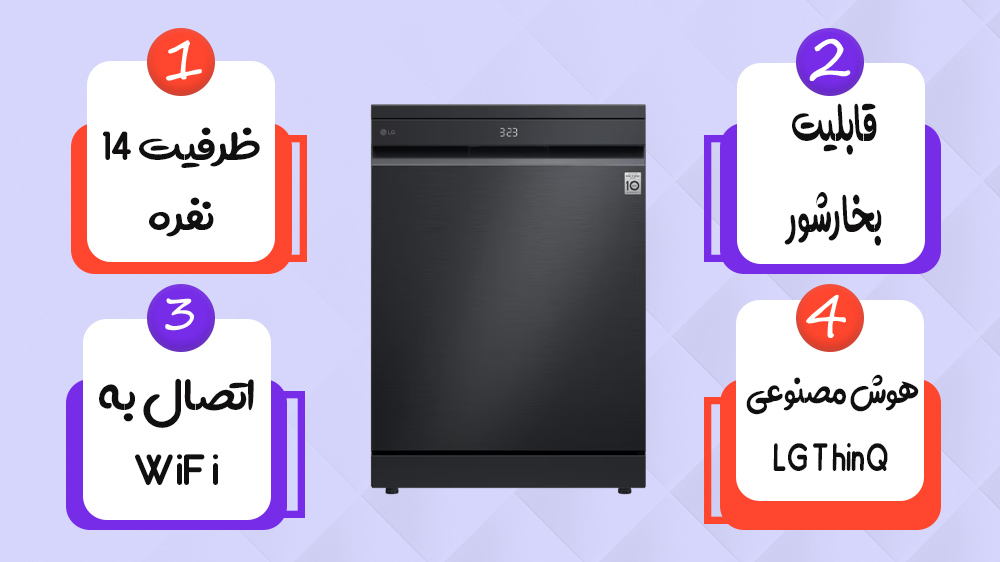 قابلیت‌های ظرفشویی ال جی 287